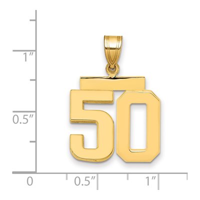 14K Yellow Gold Number 50 Charm – view 2