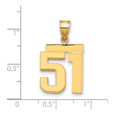 14K Yellow Gold Number 51 Charm – view 2