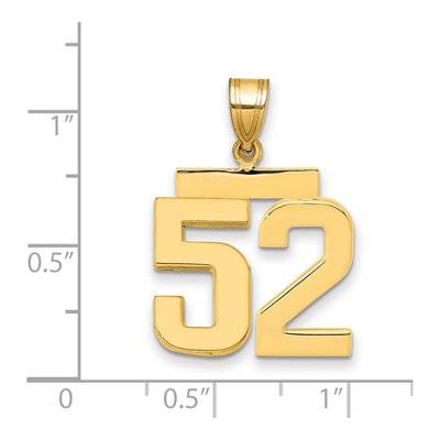 14K Yellow Gold Number 52 Charm – view 3