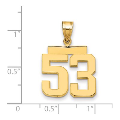 14K Yellow Gold Number 53 Charm – view 4