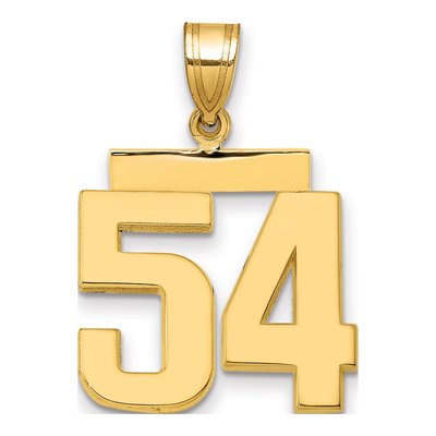 14K Yellow Gold Number 54 Pendant