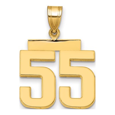 14K Yellow Gold Number 55 Charm