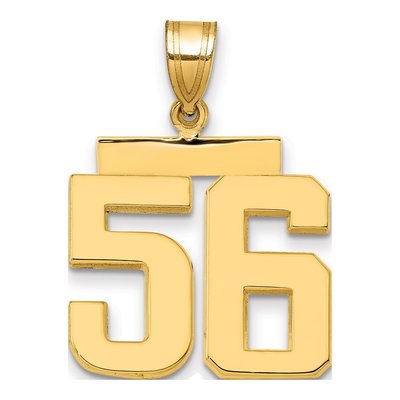 14K Yellow Gold Number 56 Charm