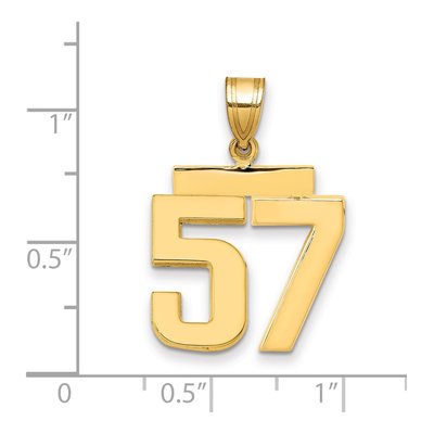 14K Yellow Gold Number 57 Charm – view 2