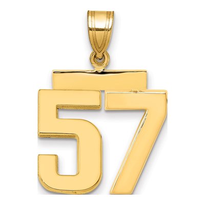 14K Yellow Gold Number 57 Charm