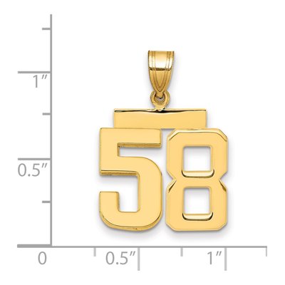14K Yellow Gold Number 58 Charm – view 2