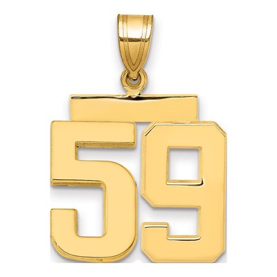 14K Yellow Gold Number 59 Charm