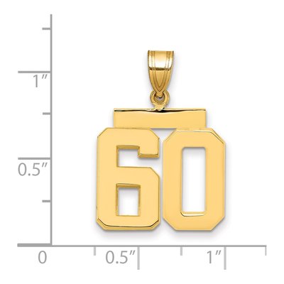 14K Yellow Gold Number 60 Charm – view 2