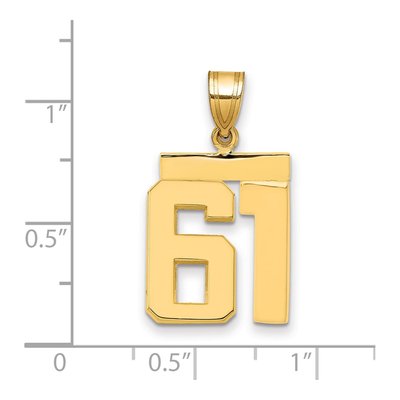 14K Yellow Gold Number 61 Charm – view 2