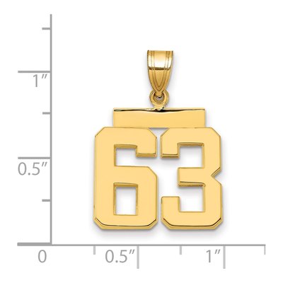 14K Yellow Gold Number 63 Pendant – view 2