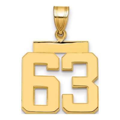14K Yellow Gold Number 63 Pendant