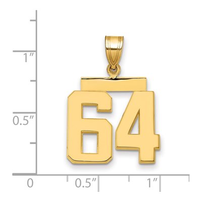 14K Yellow Gold Number 64 Pendant – view 2