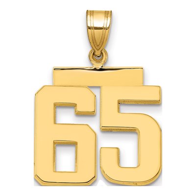 14K Yellow Gold Number 65 Charm