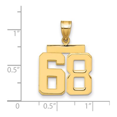 14K Yellow Gold Number 68 Pendant – view 2