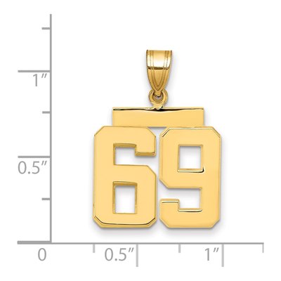 14K Yellow Gold Number 69 Charm – view 2