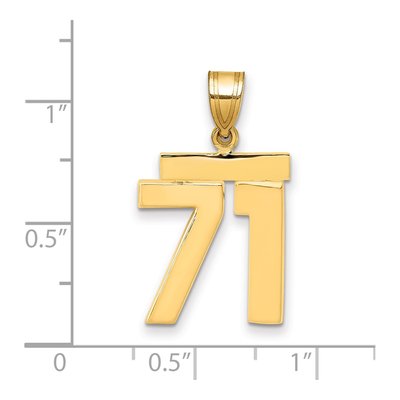 14K Yellow Gold Number 71 Charm – view 2