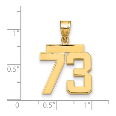 14K Yellow Gold Number 73 Charm – view 2