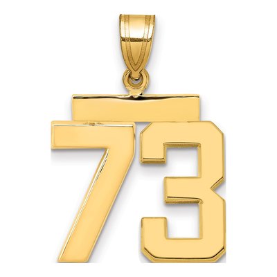 14K Yellow Gold Number 73 Charm