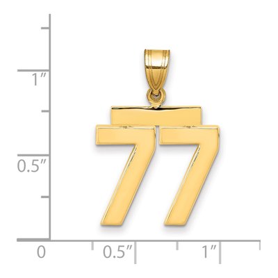 14K Yellow Gold Number 77 Charm – view 2