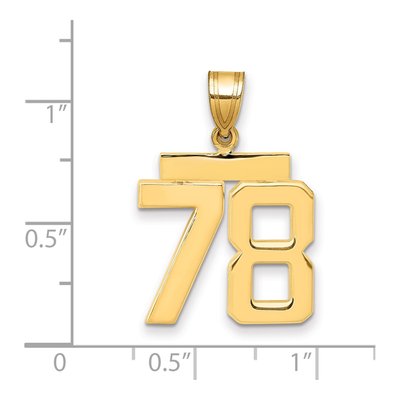 14K Yellow Gold Number 78 Pendant – view 2