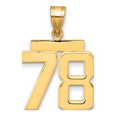 14K Yellow Gold Number 78 Pendant