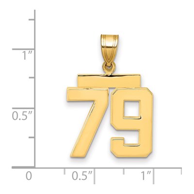 14K Yellow Gold Number 79 Pendant – view 2