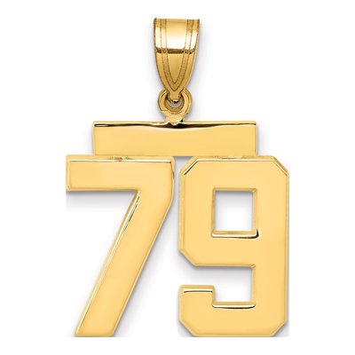 14K Yellow Gold Number 79 Pendant