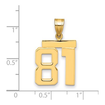 14K Yellow Gold Number 81 Pendant – view 2