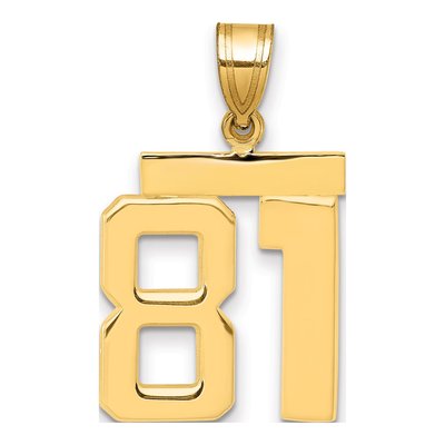 14K Yellow Gold Number 81 Pendant