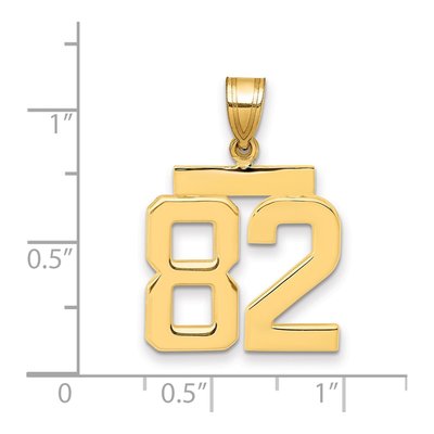 14K Yellow Gold Number 82 Charm – view 2