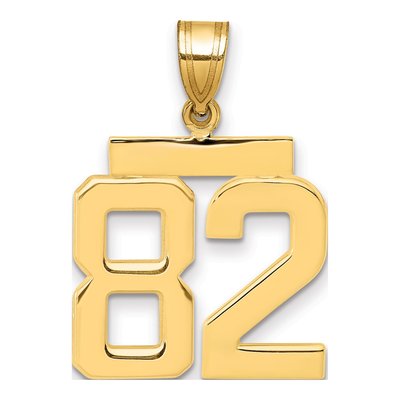 14K Yellow Gold Number 82 Charm