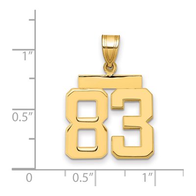 14K Yellow Gold Number 83 Charm – view 2