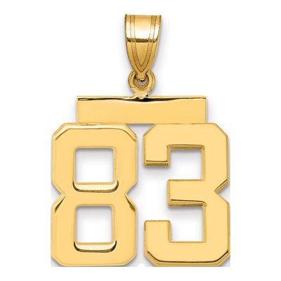 14K Yellow Gold Number 83 Charm