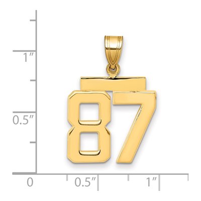 14K Yellow Gold Number 87 Charm – view 2