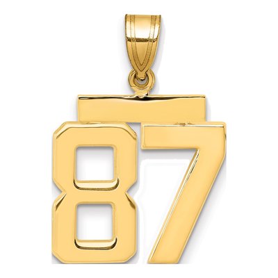 14K Yellow Gold Number 87 Charm