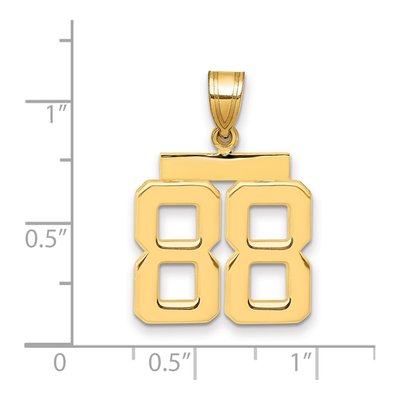 14K Yellow Gold Number 88 Pendant – view 4