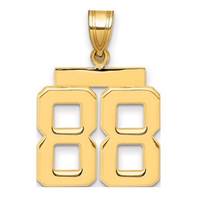14K Yellow Gold Number 88 Pendant