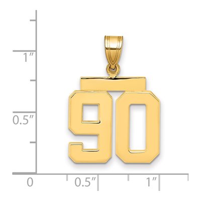 14K Yellow Gold Number 90 Pendant – view 2