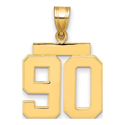 14K Yellow Gold Number 90 Pendant