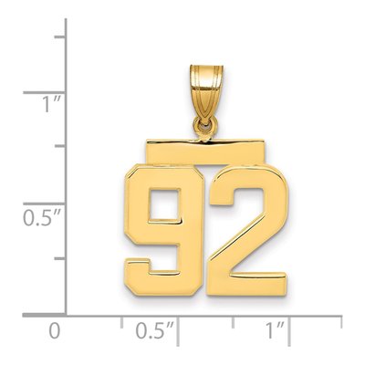 14K Yellow Gold Number 92 Charm – view 2