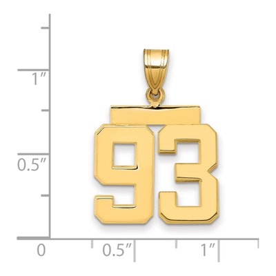 14K Yellow Gold Number 93 Charm – view 2