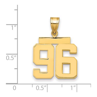 14K Yellow Gold Number 96 Charm – view 2