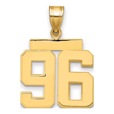 14K Yellow Gold Number 96 Charm