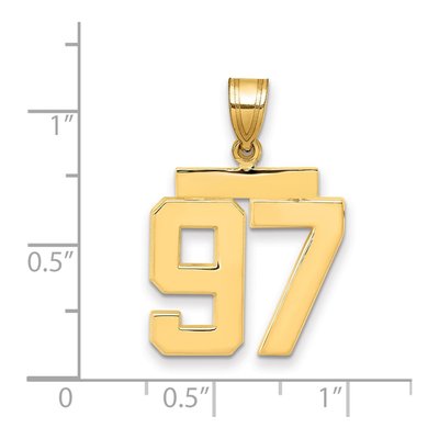 14K Yellow Gold Number 97 Charm – view 2