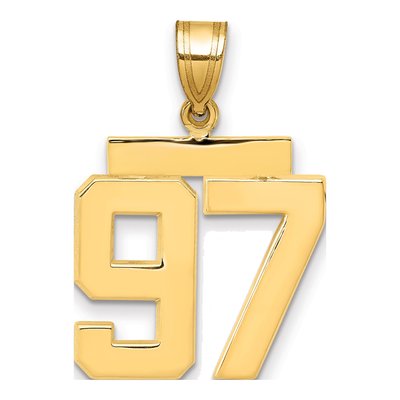 14K Yellow Gold Number 97 Charm