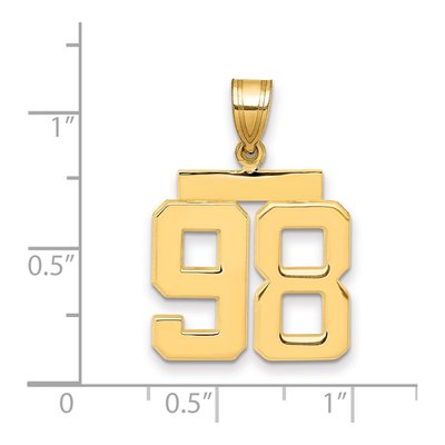 14K Yellow Gold Number 98 Charm – view 2