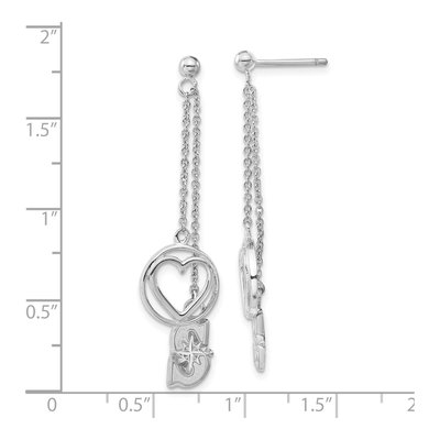 Seattle Mariners Sterling Silver Heart Earrings – view 3