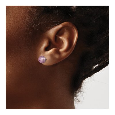 Sterling Silver Lavender Murano Glass Stud Earrings – view 4