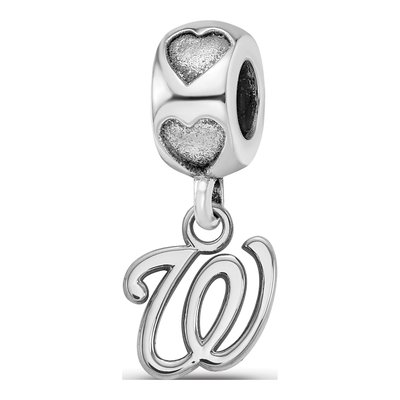 Washington Nationals Sterling Silver Heart Bead