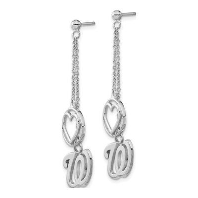 Washington Nationals Sterling Silver Heart Earrings – view 2